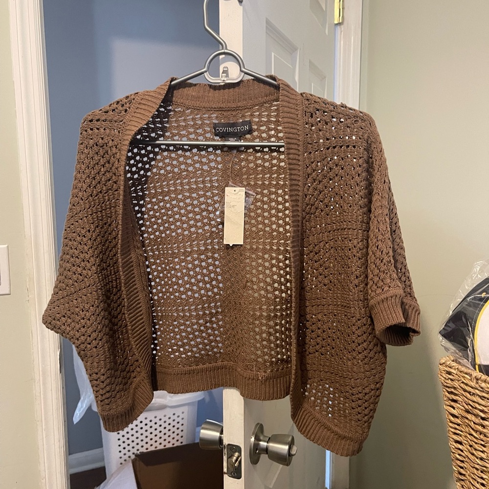 Covington brown shrug sweater